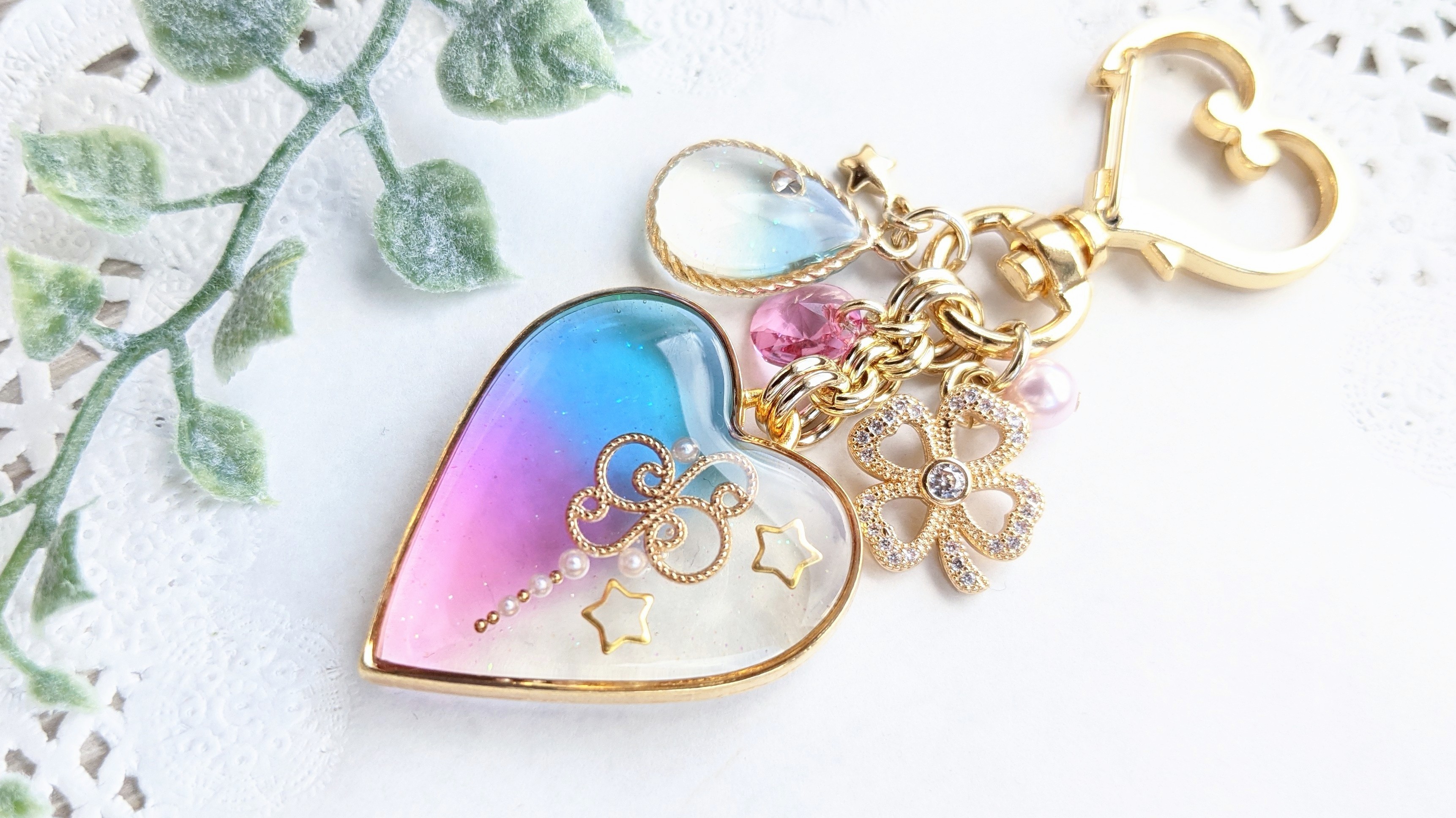 Half gradient heartキーホルダー