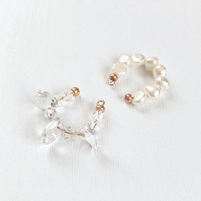 14kgf swaro pearl earcuff set