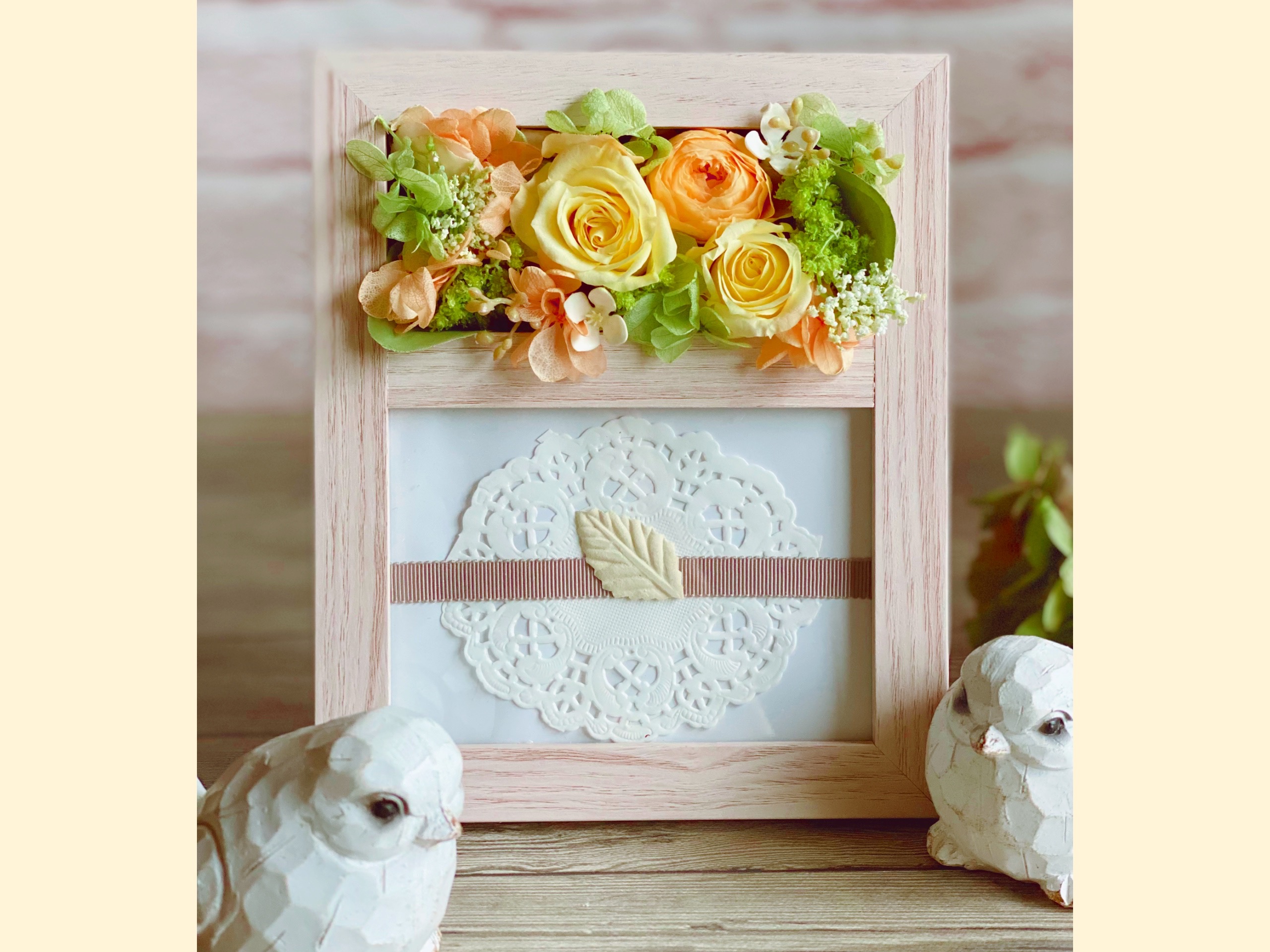 プリザーブドフラワーの写真立て