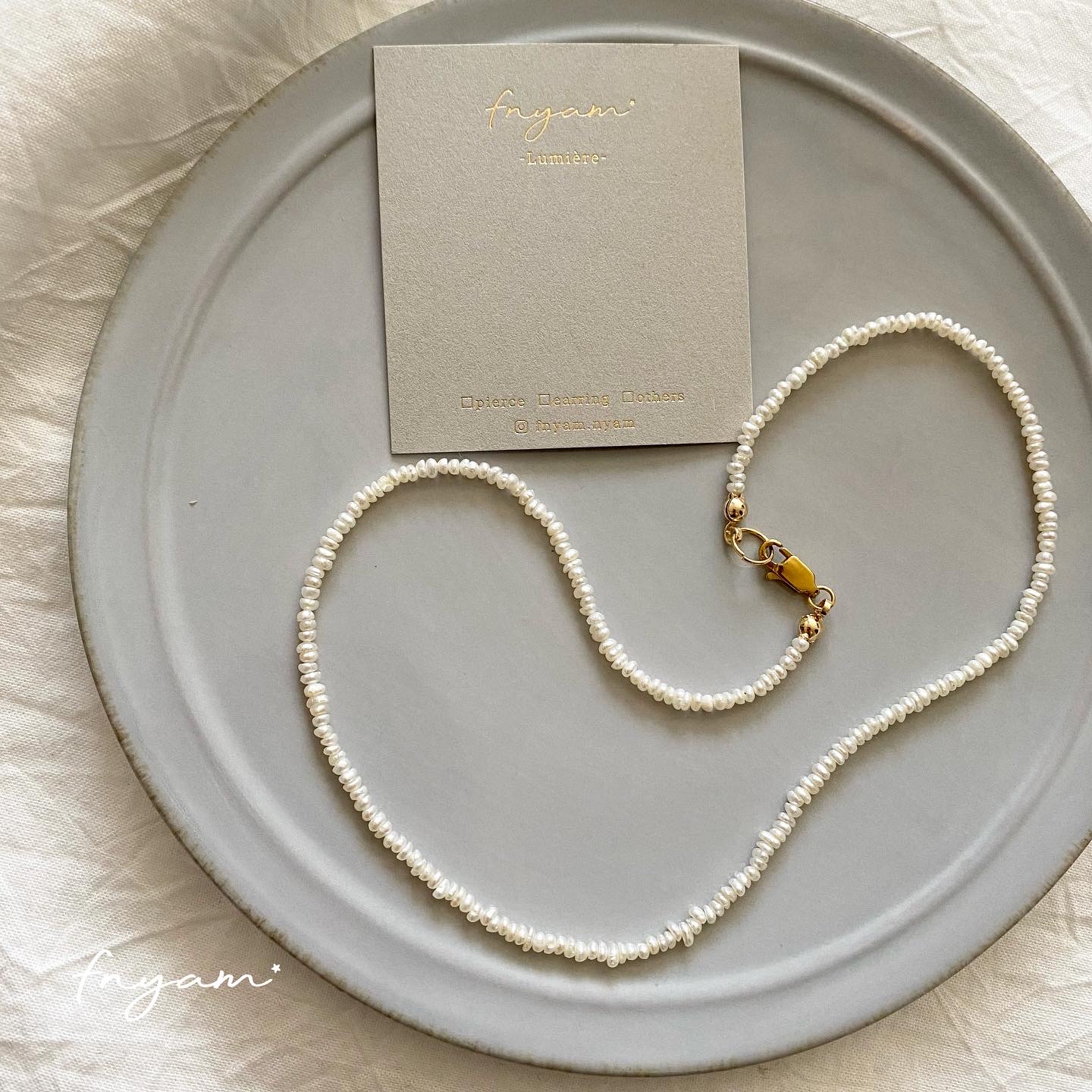 シンプル極小淡水パールネックレス