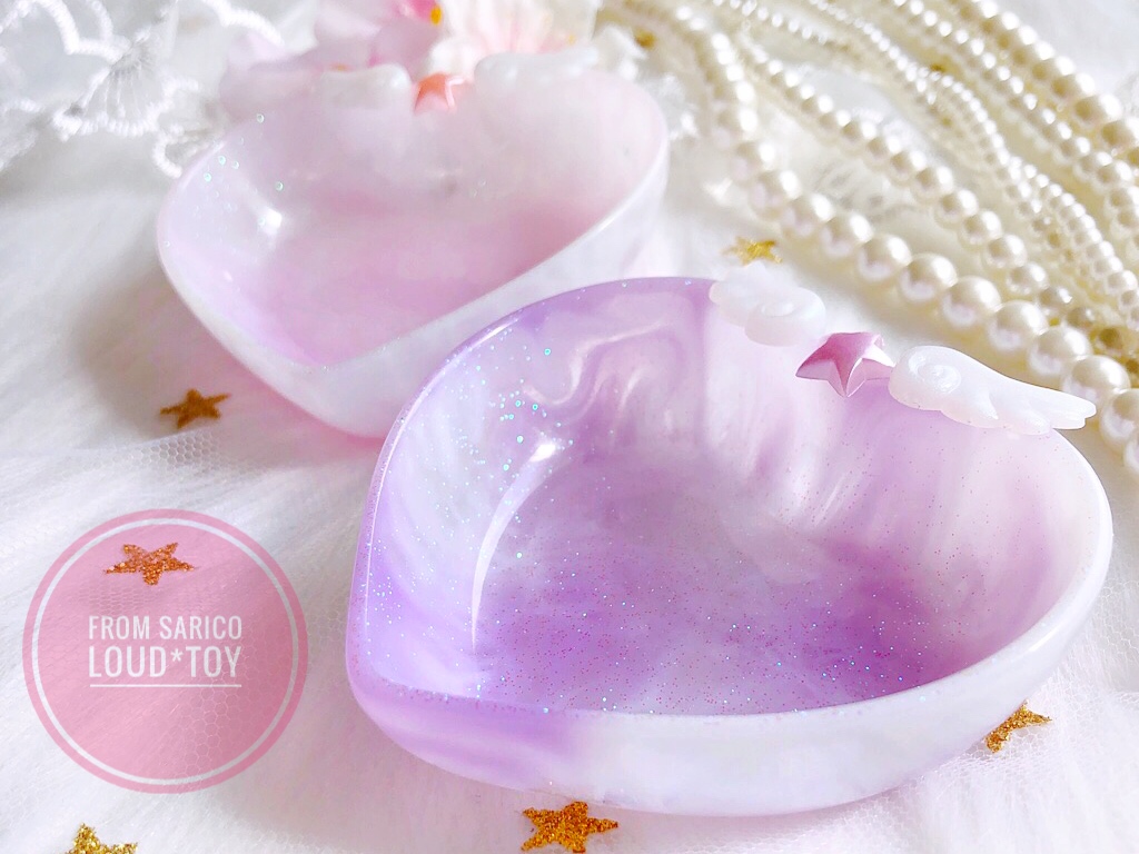 Angelハートトレイ💘purpleマーブル
