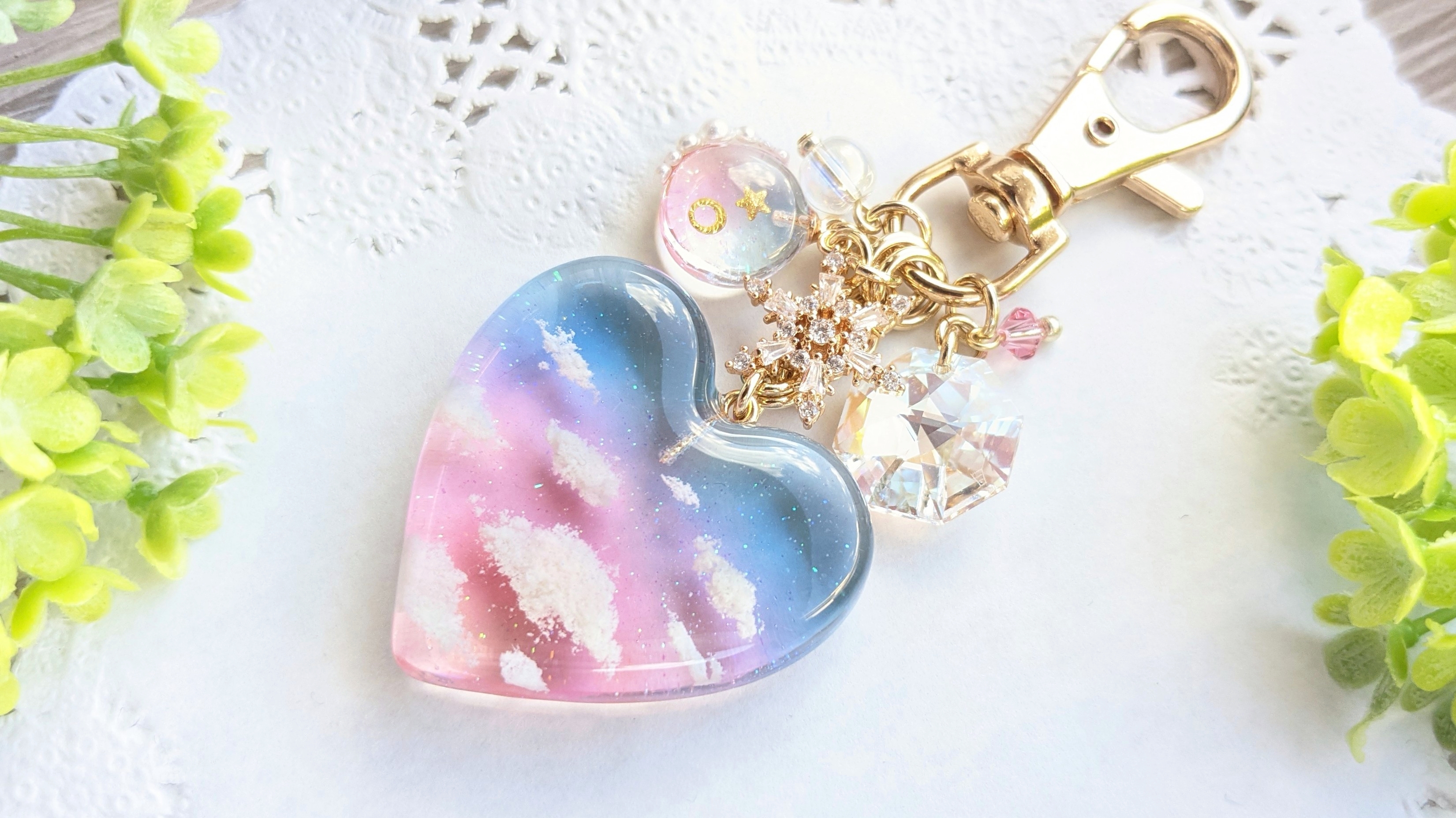 夕空ハートのキーホルダー