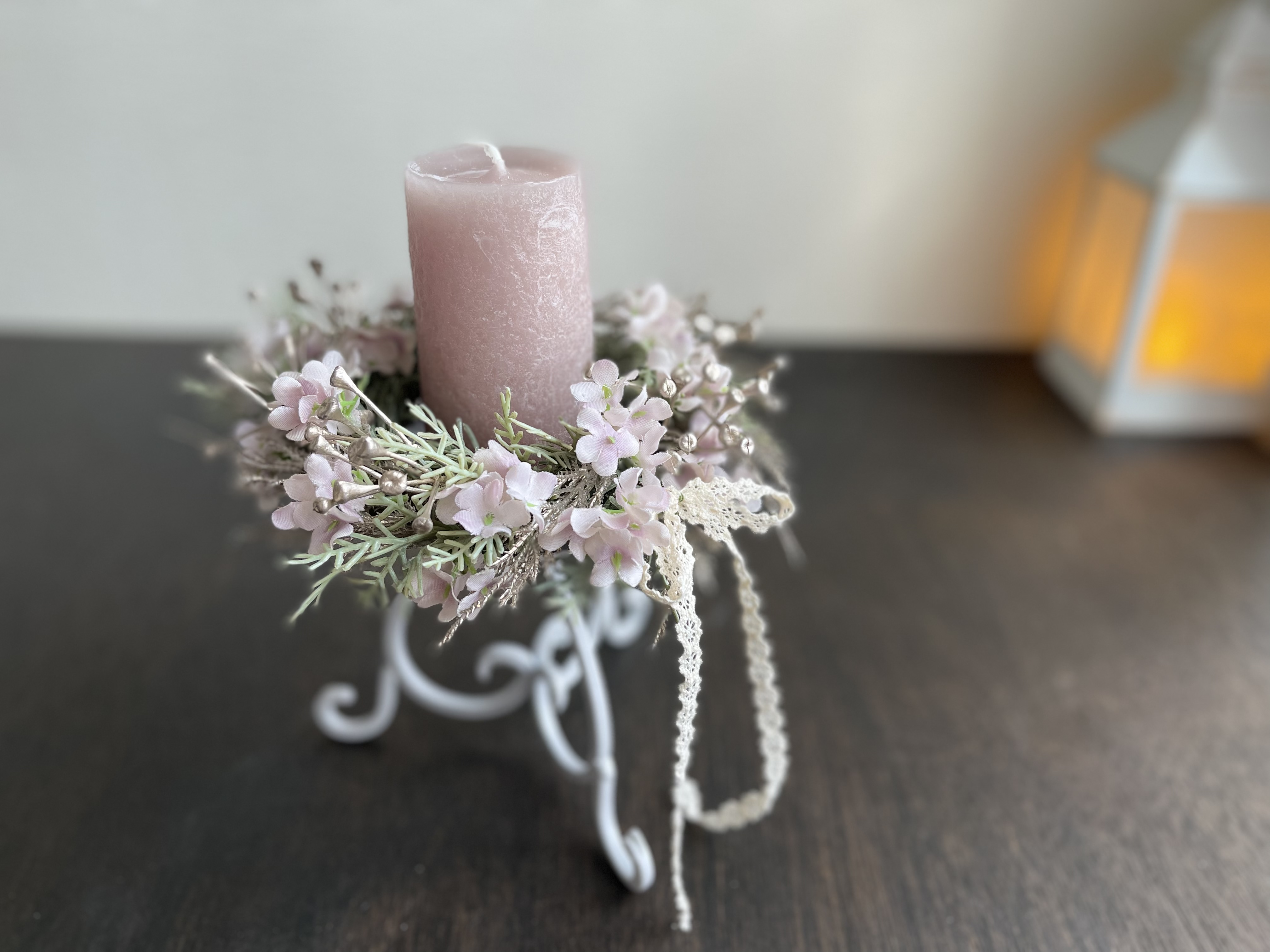 シャビーな「キャンドルスタンドアレンジ」　キット