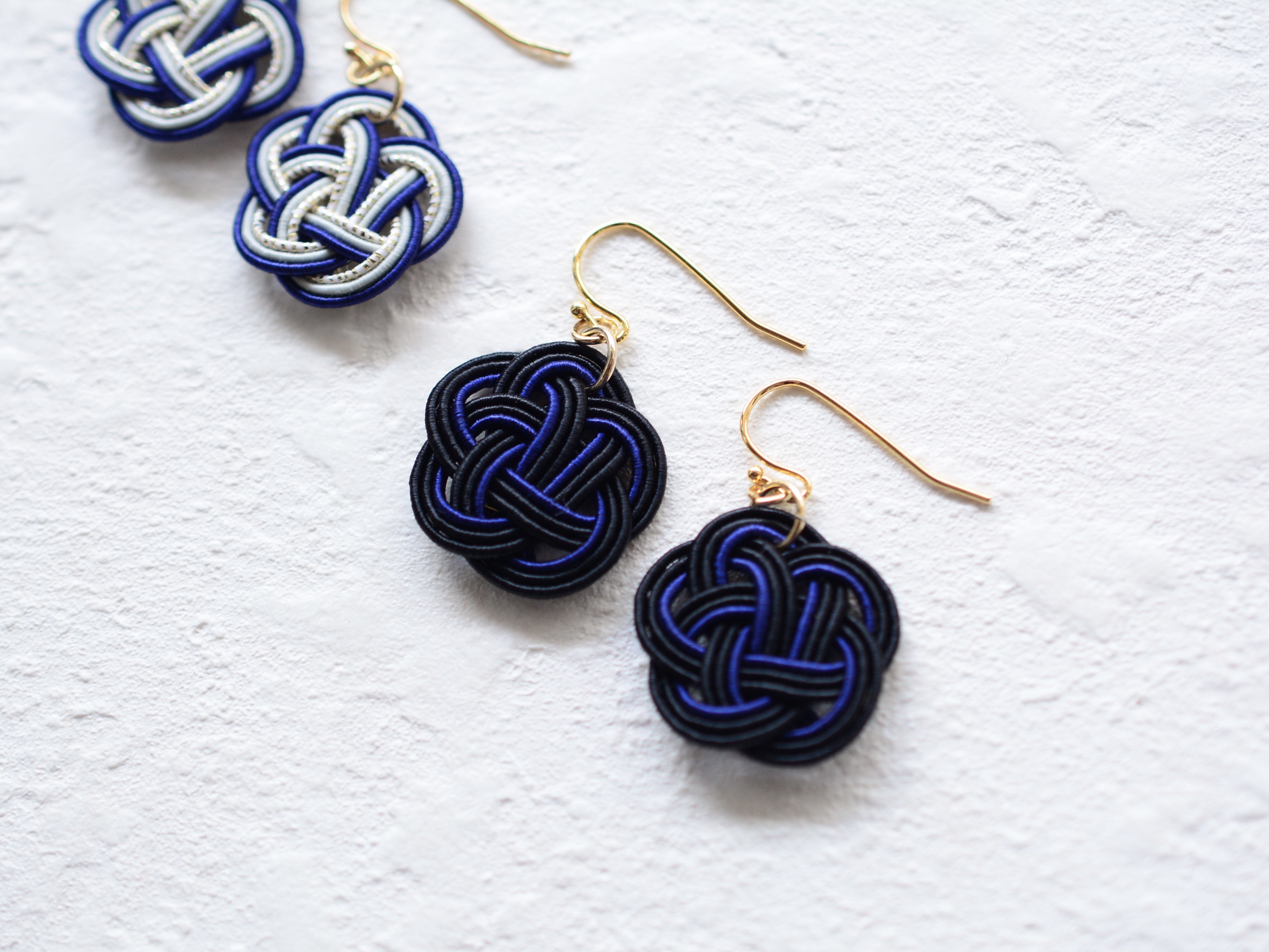 水引で作る「梅結び」のピアス・イヤリング、材料キット