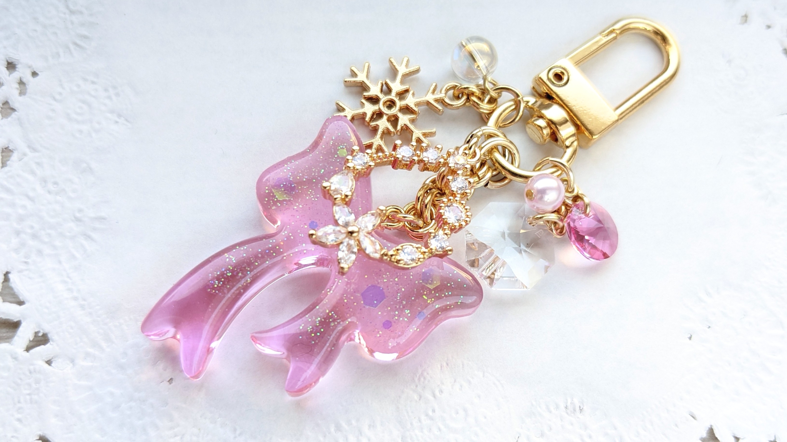 ピンクリボンのキーホルダー