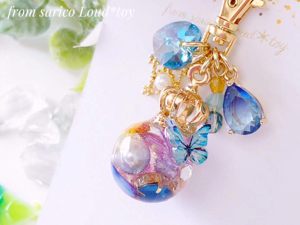 butterfly×flower ballチャーム