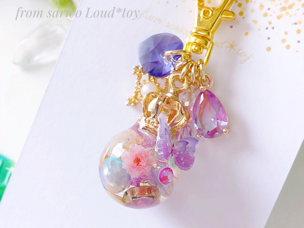 butterfly×flower ballチャーム