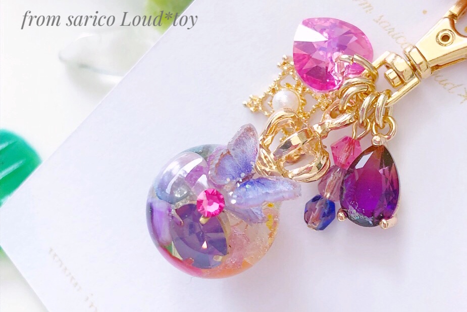 butterfly×flower ballチャーム