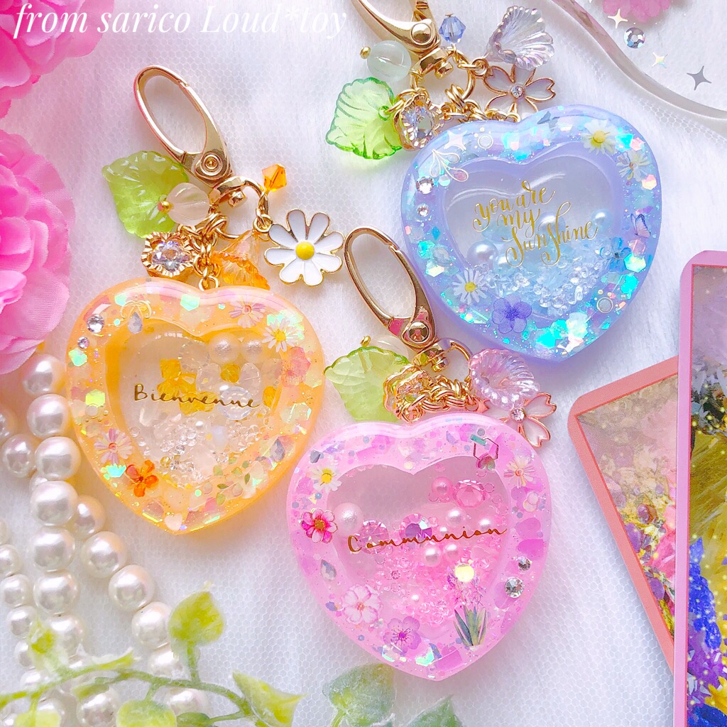 Spring flowerハートチャーム🌸オレンジ