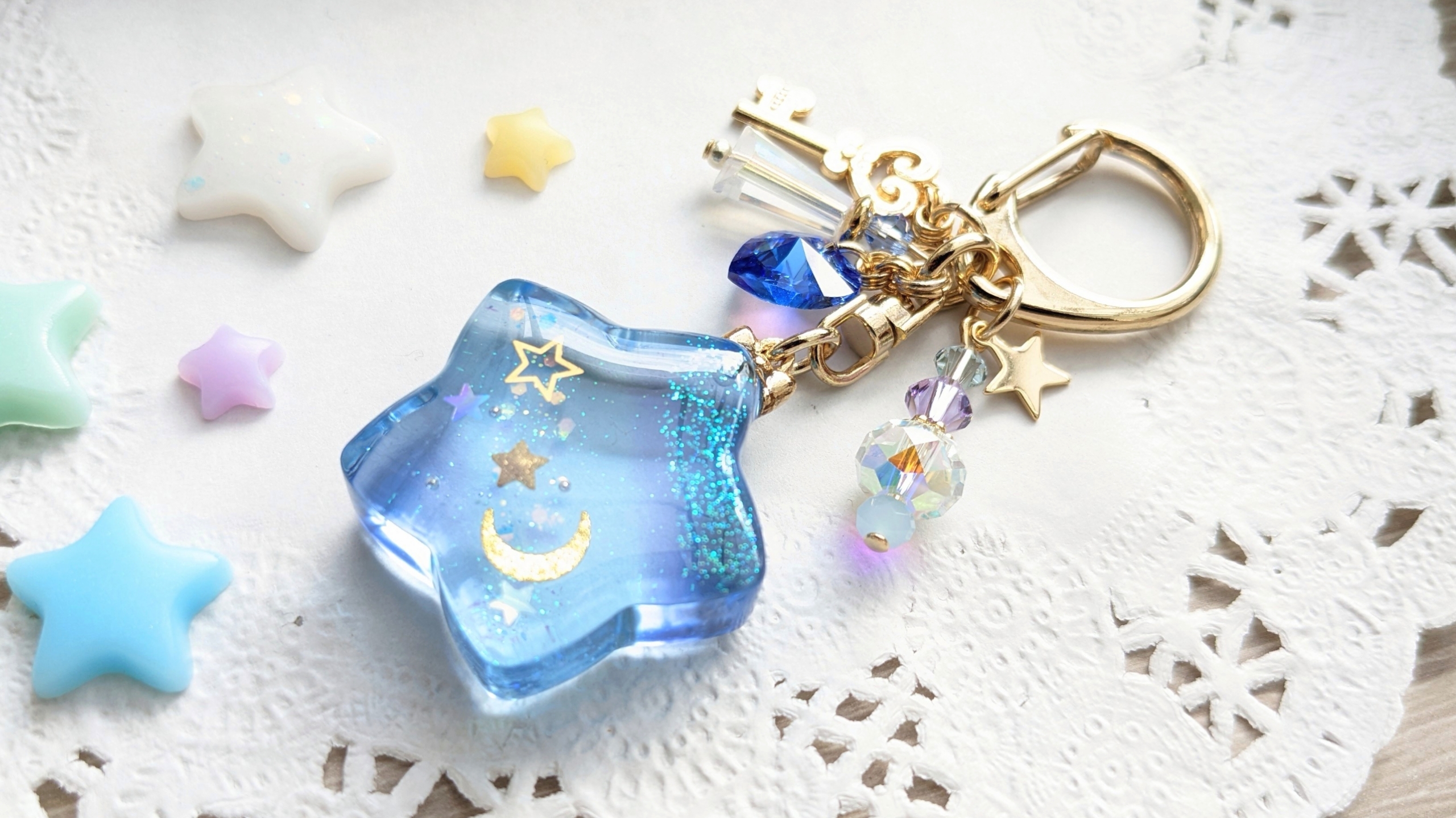 キラキラ星のキーチャーム 