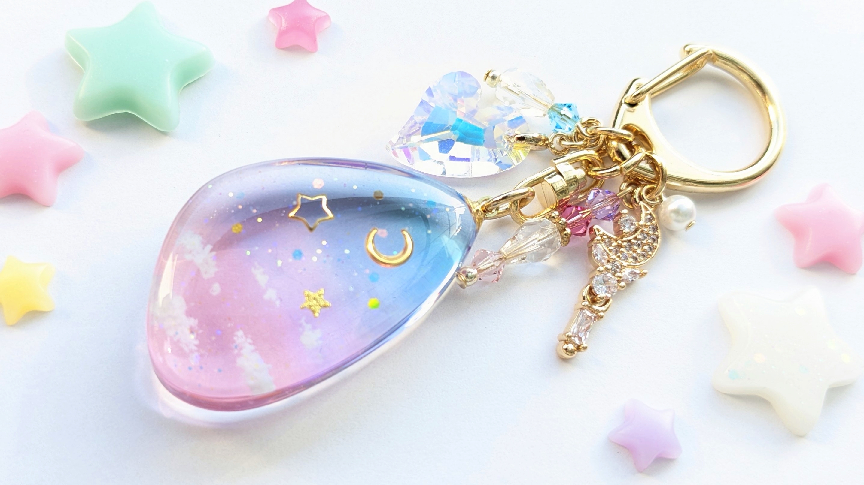 Sky pinks key charm