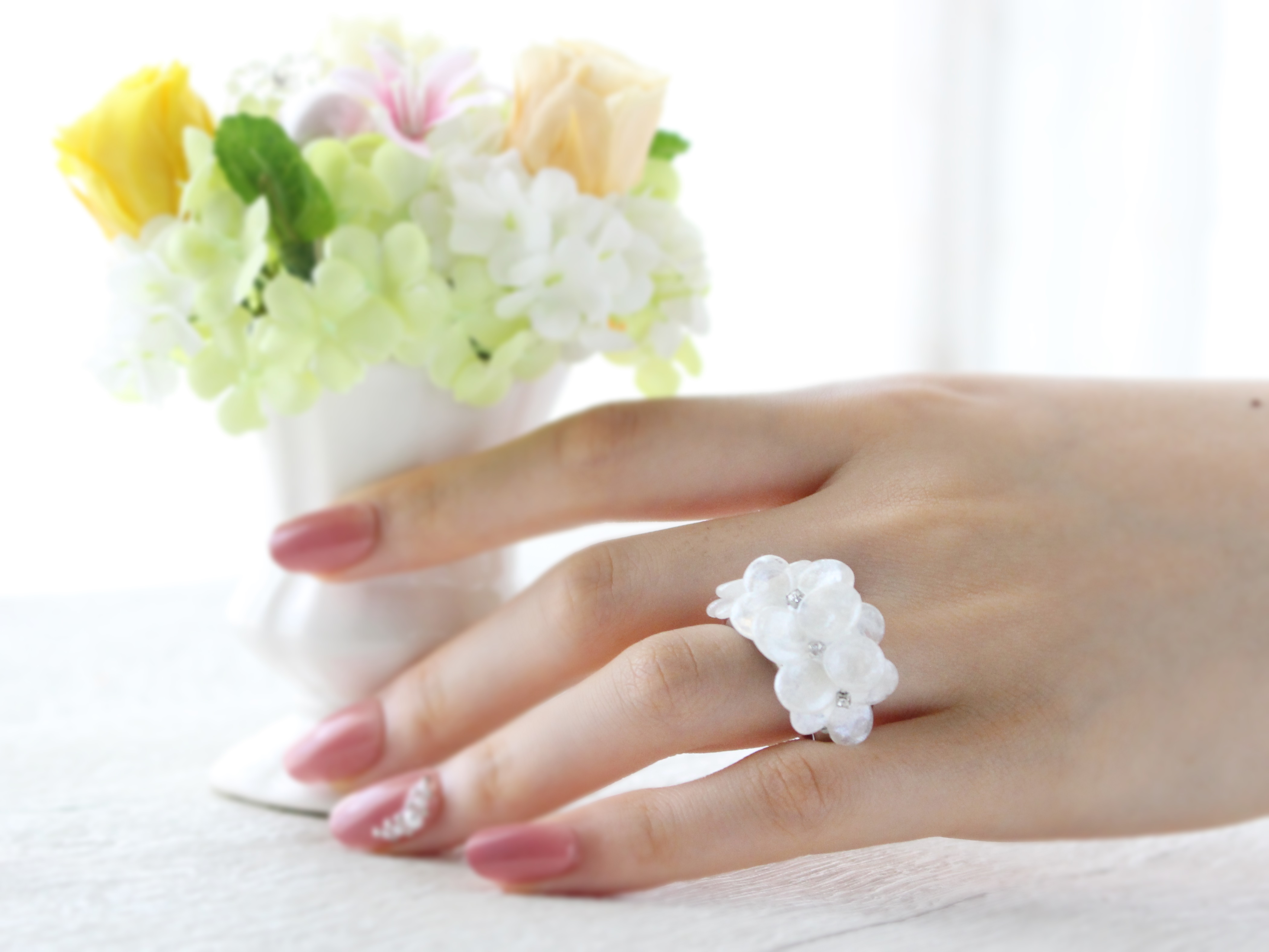 ｗGlueproを使って、お花パーツから作れるFluerRingの制作用キット