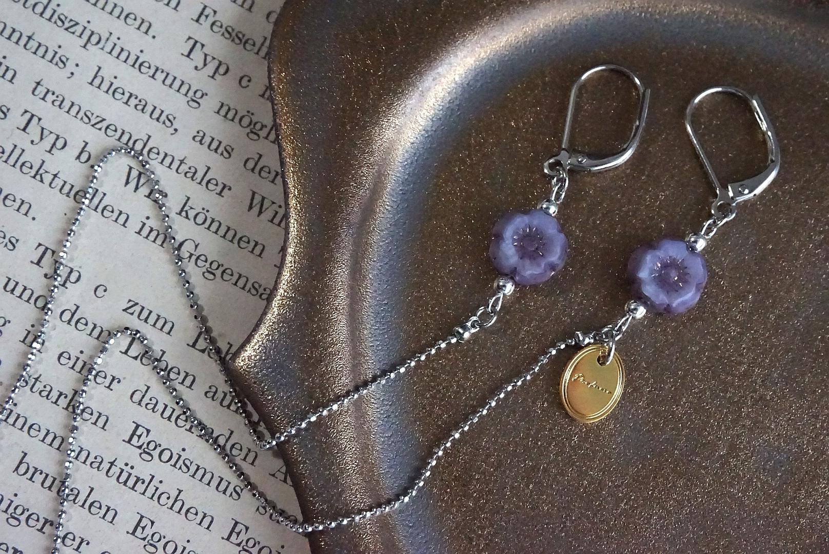 プチフラワー(パープル×シルバー)マスクチェーン