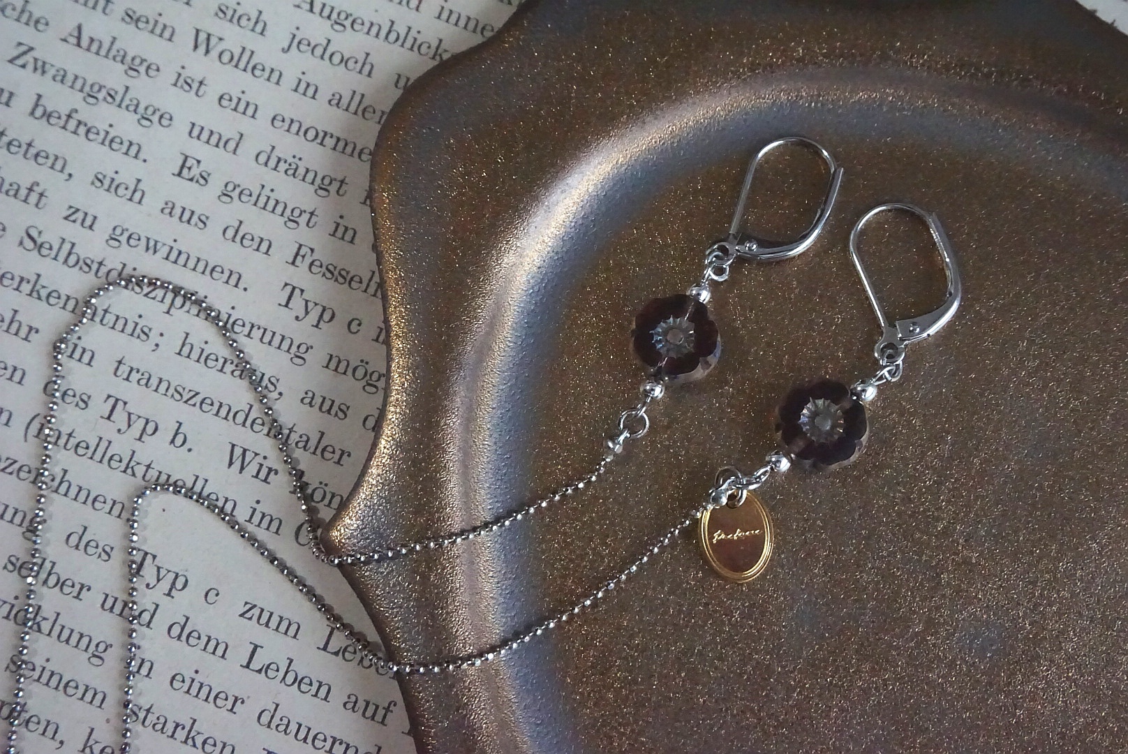 プチフラワー(クリアパープル×シルバー)マスクチェーン