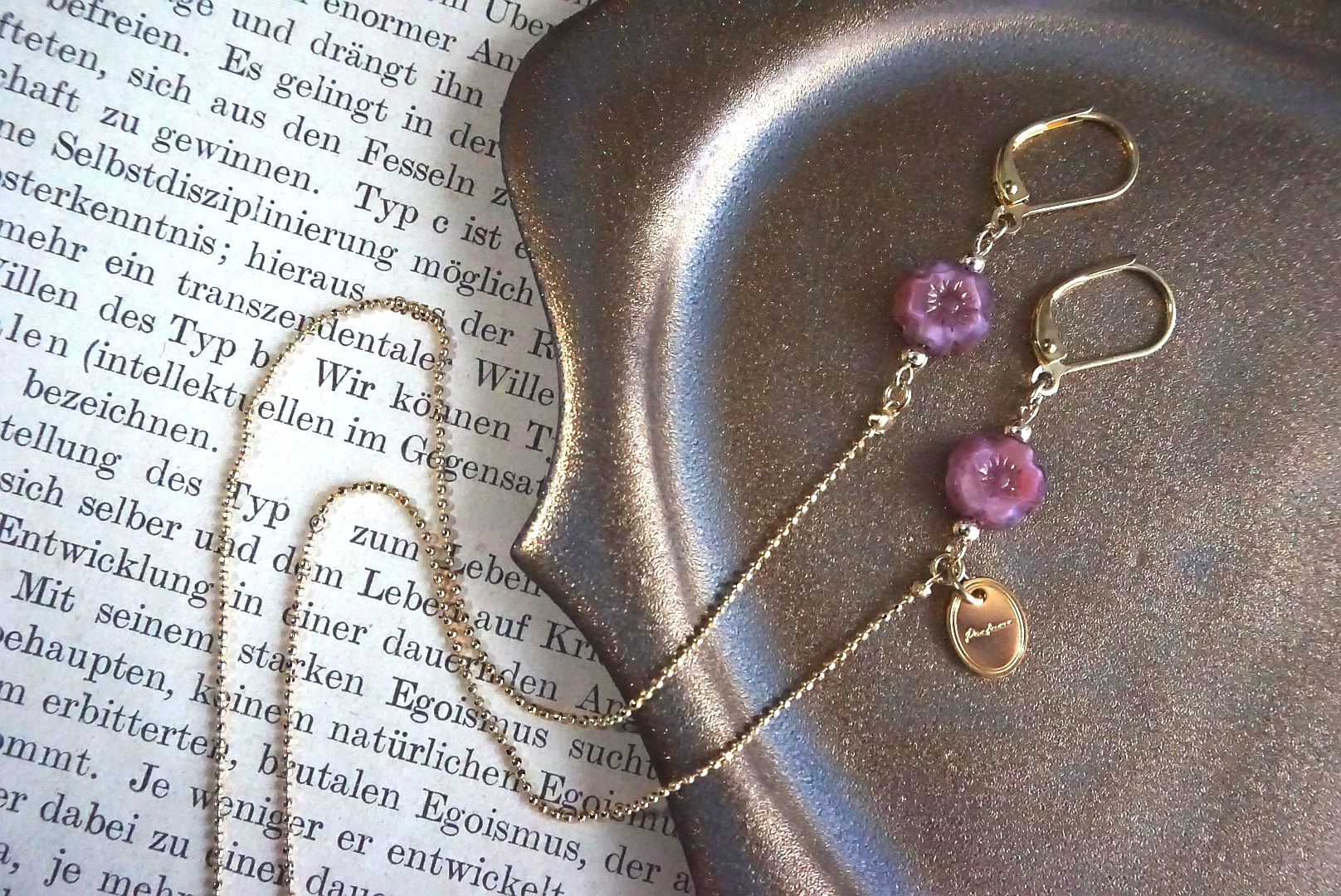 プチフラワー(ピンク×ゴールド)マスクチェーン