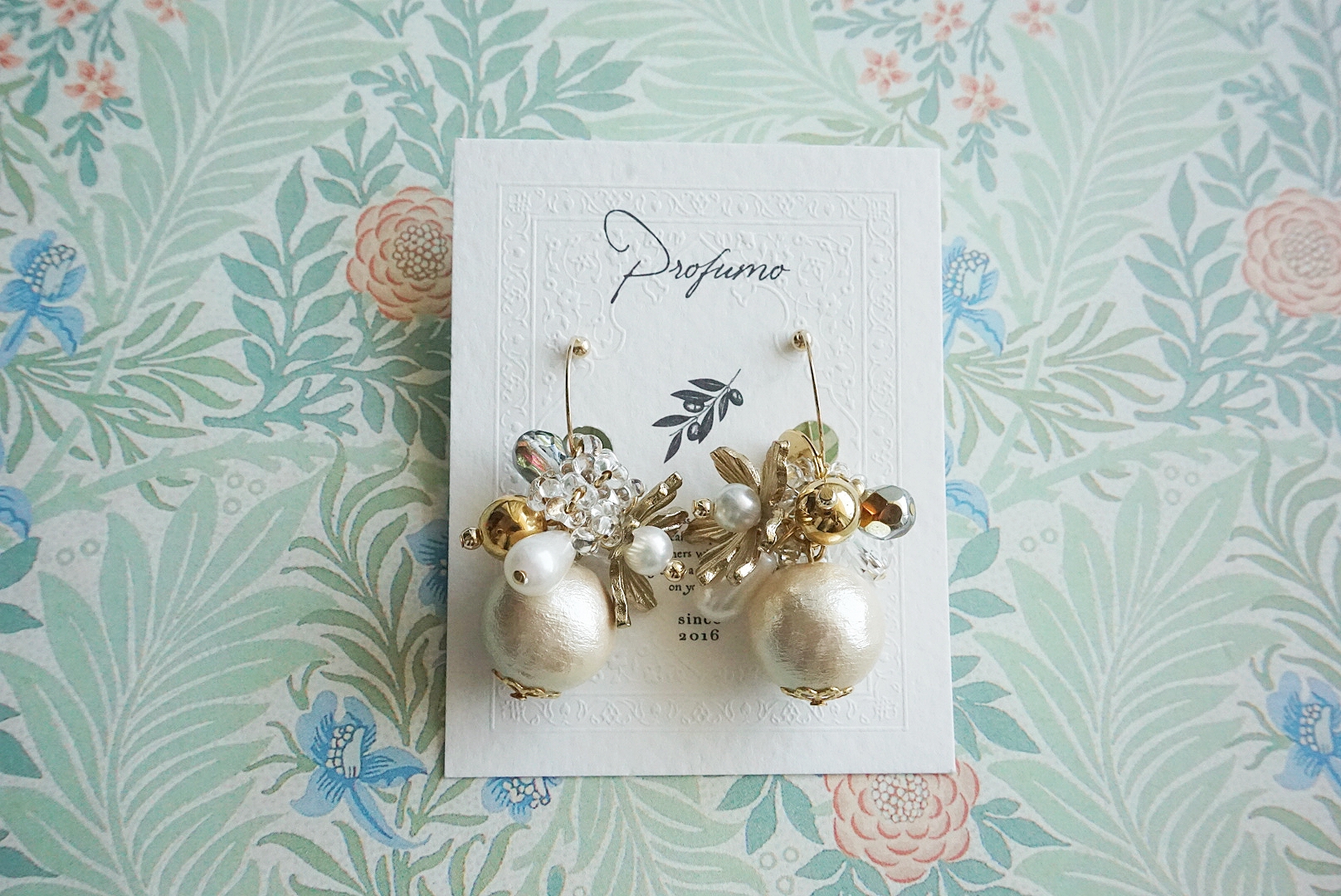 フラワーブーケ イヤリング