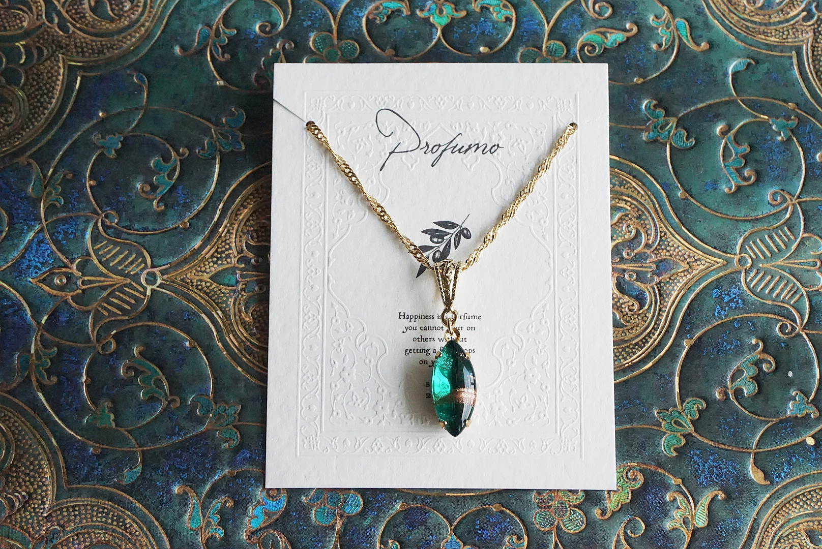 ラメマーキス(エメラルド)ネックレス