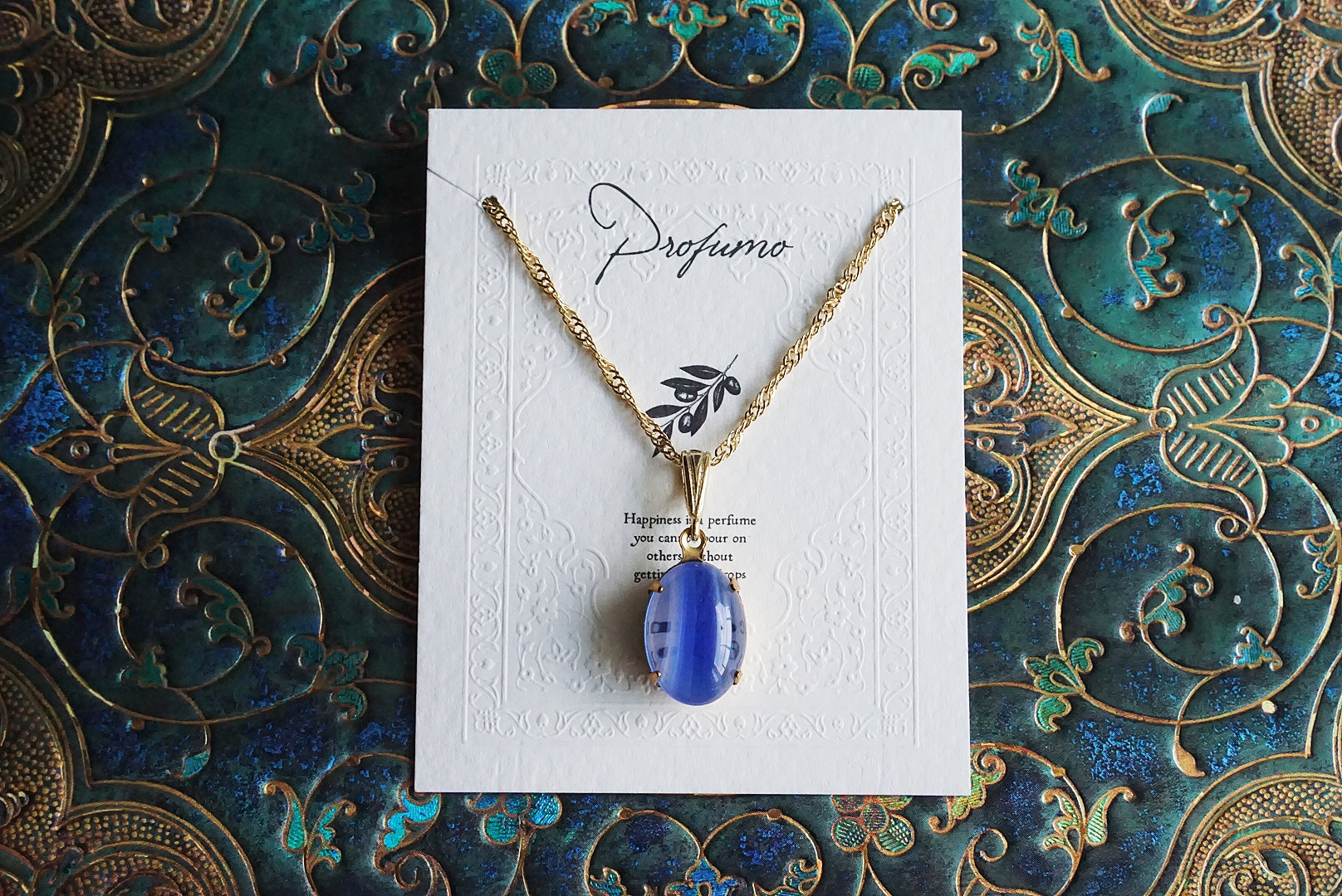 ストライプ(ブルー)ネックレス