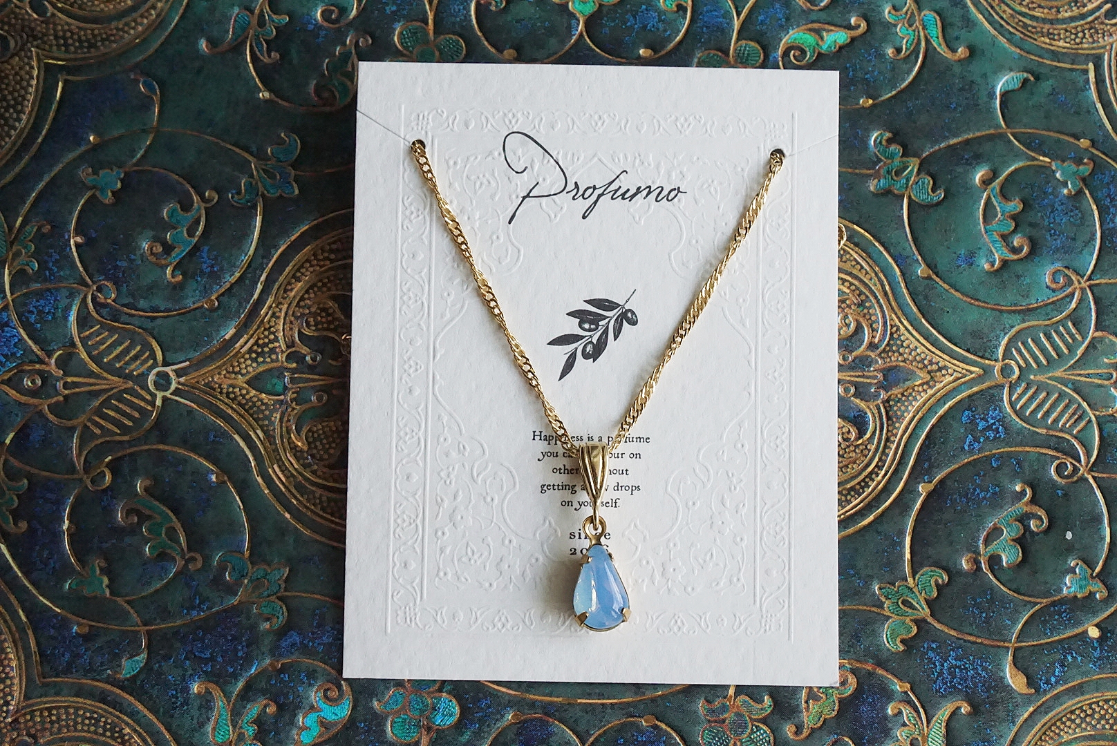 プチドロップ(ブルーオパール)ネックレス