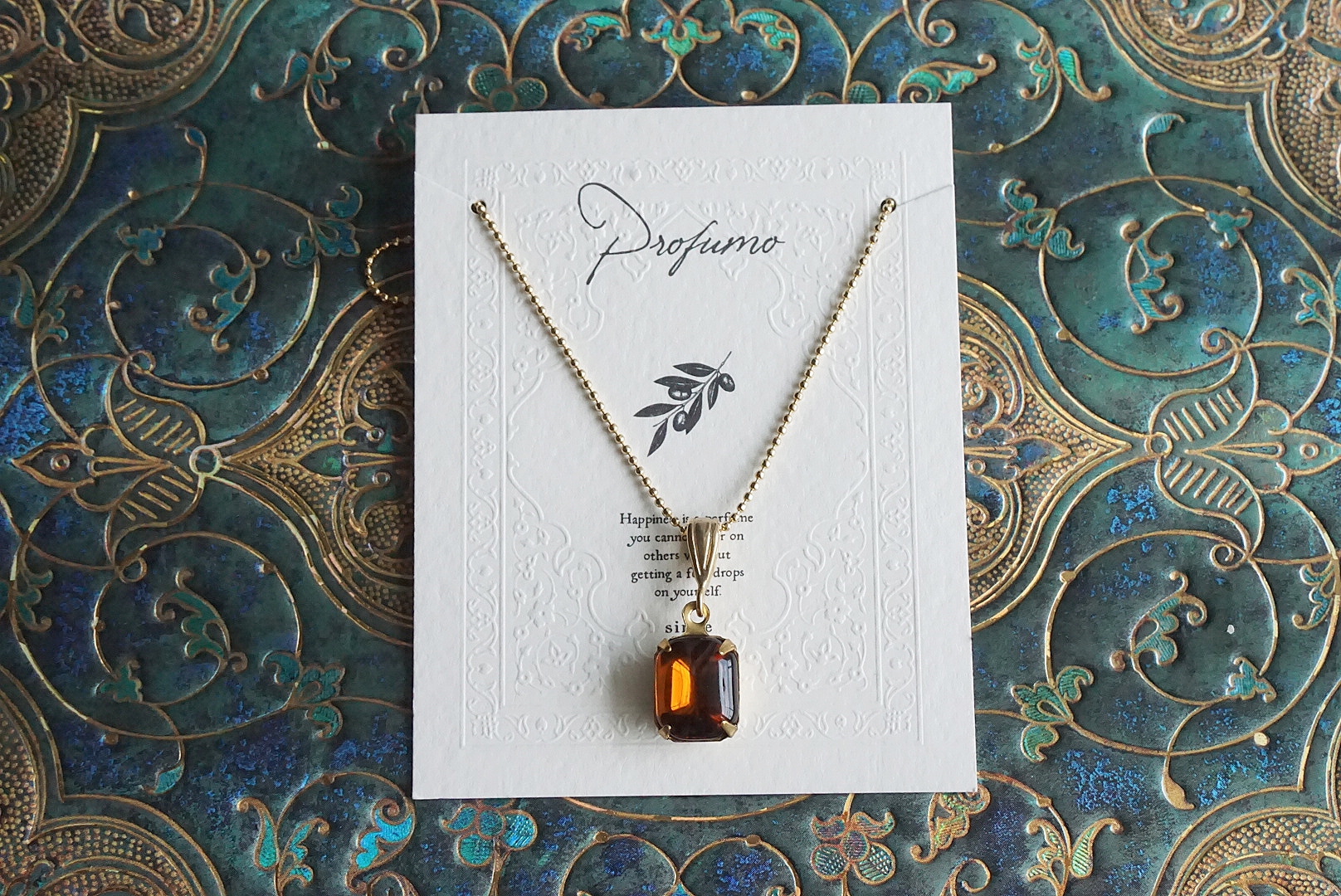 スクエア(トパーズブラウン)ネックレス