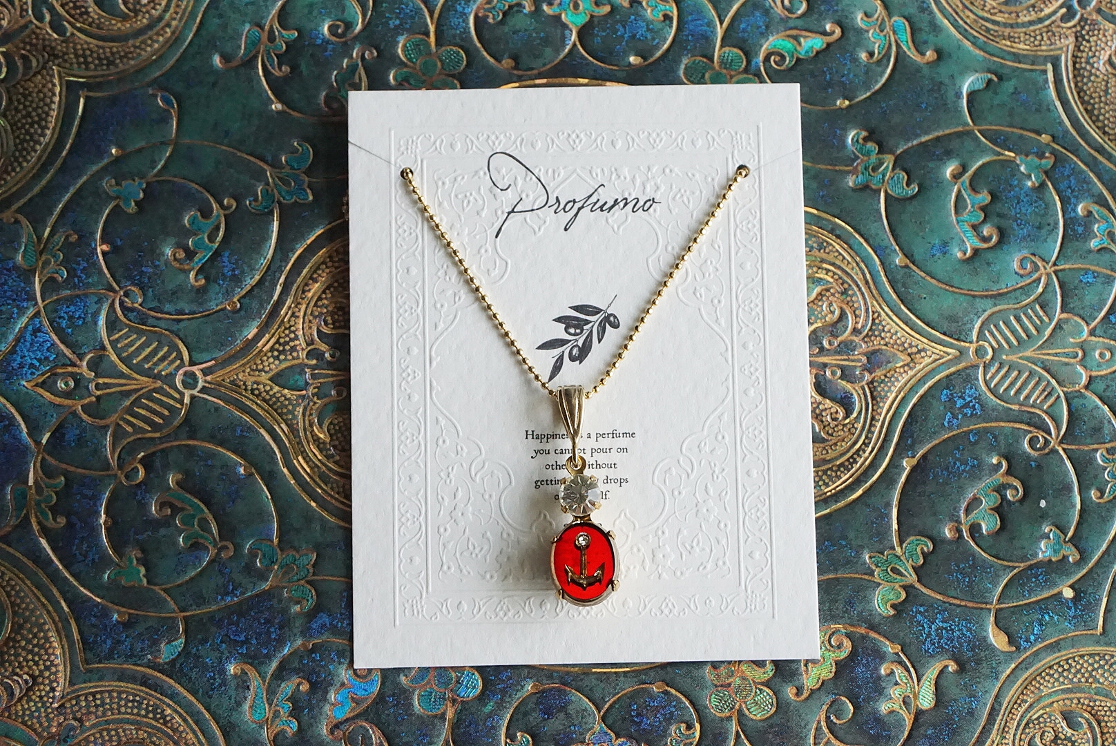 アンカー(クリスタル×レッド)ネックレス