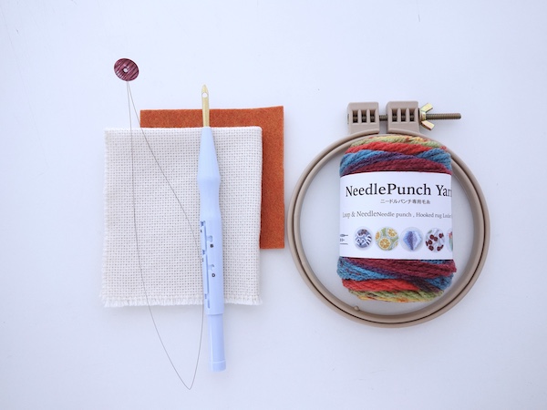 【単発レッスン用道具＆材料セット】はじめてのニードルパンチ＊季節のレッスン／秋のモチーフで雑貨作り