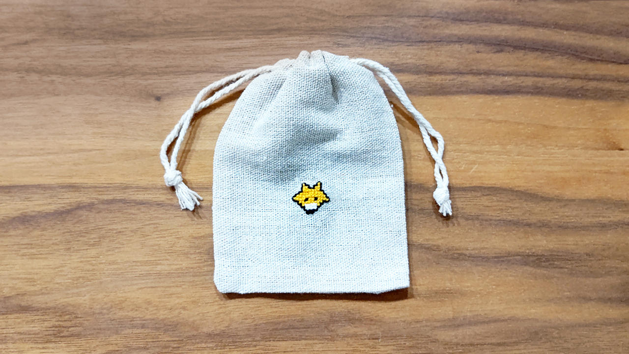 【キット】クロスステッチ刺繍・きつね巾着の作り方