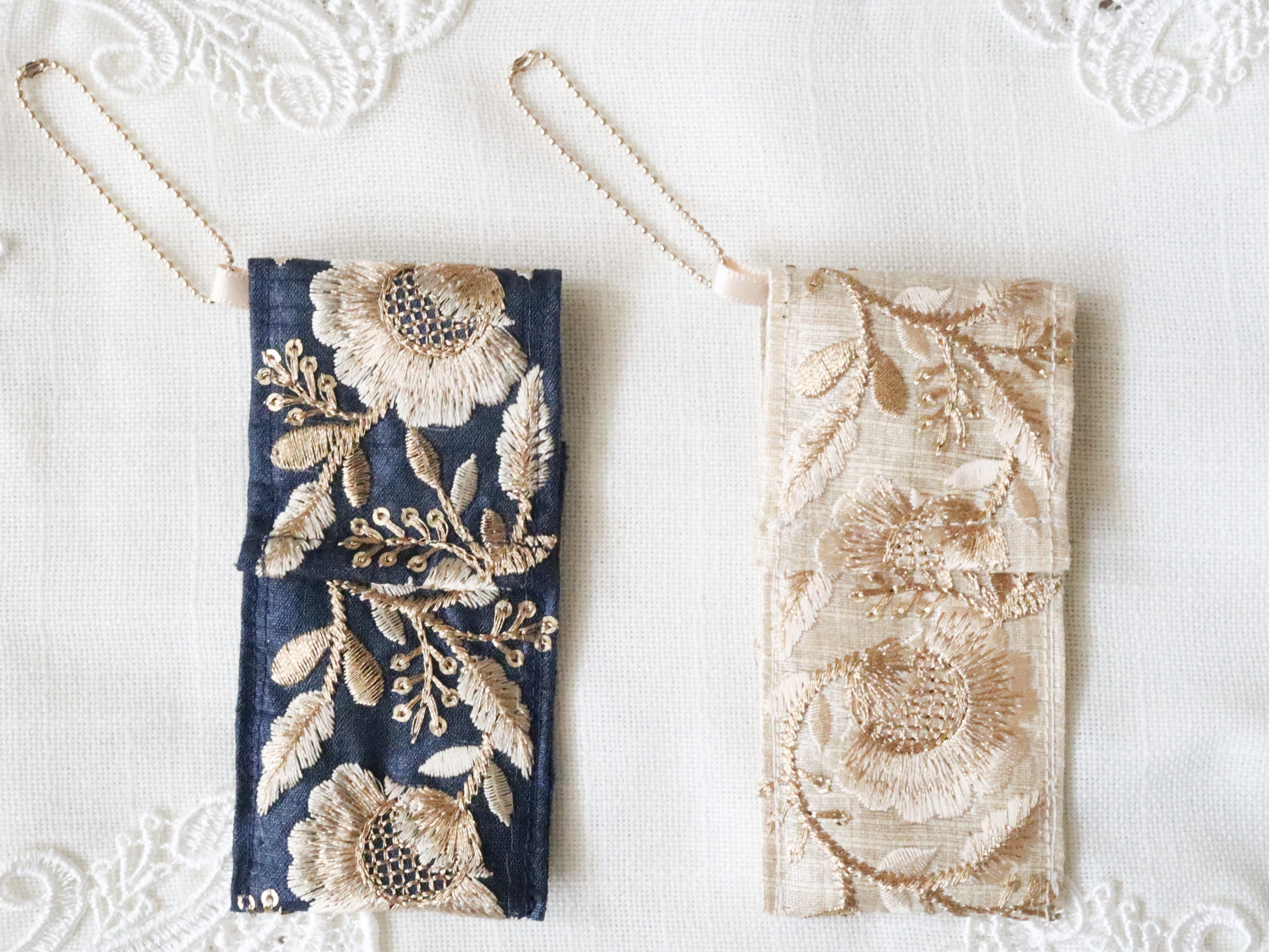 インド刺繍リボンのリップケースキット