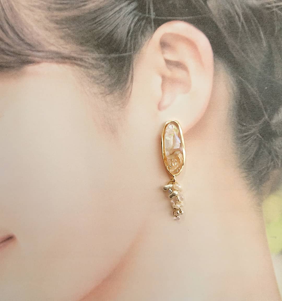 オーバルシェルのつぶつぶアクセサリーの画像2