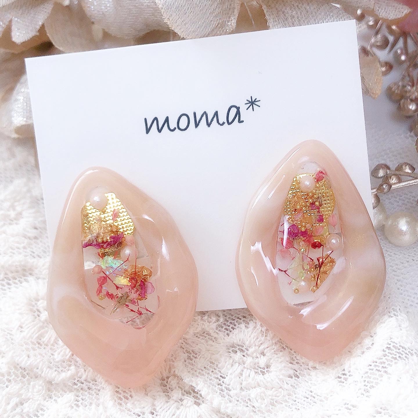 パープルorピンク💜いびつなピアス、イヤリングの画像3