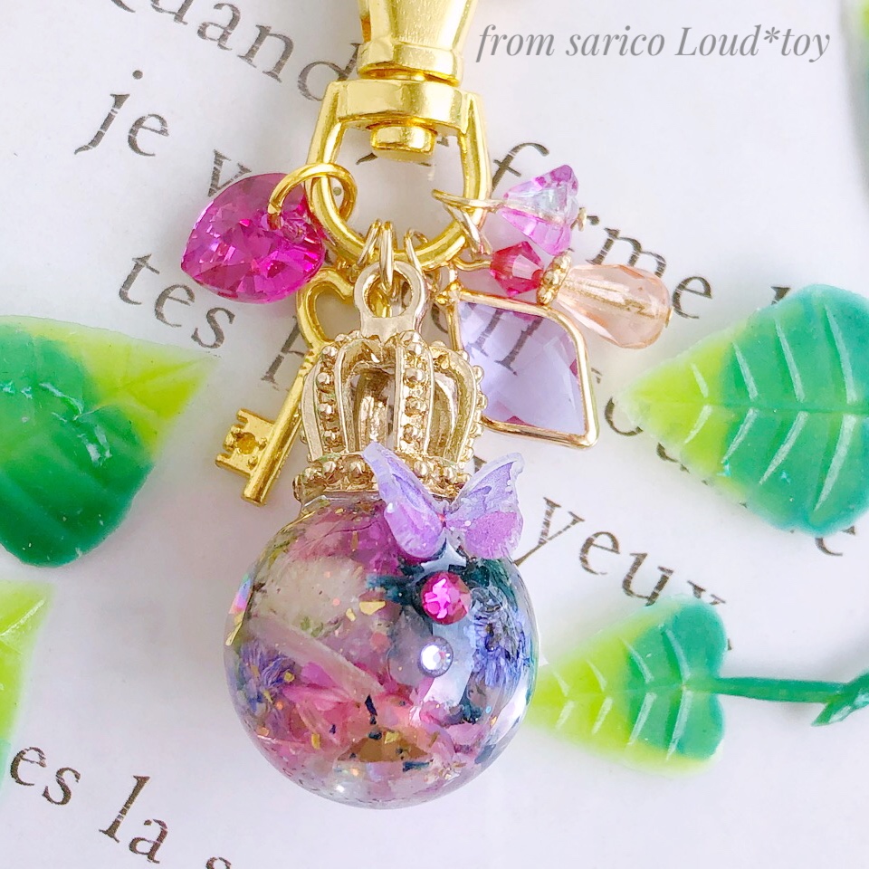 butterfly×flower ballチャームの画像2