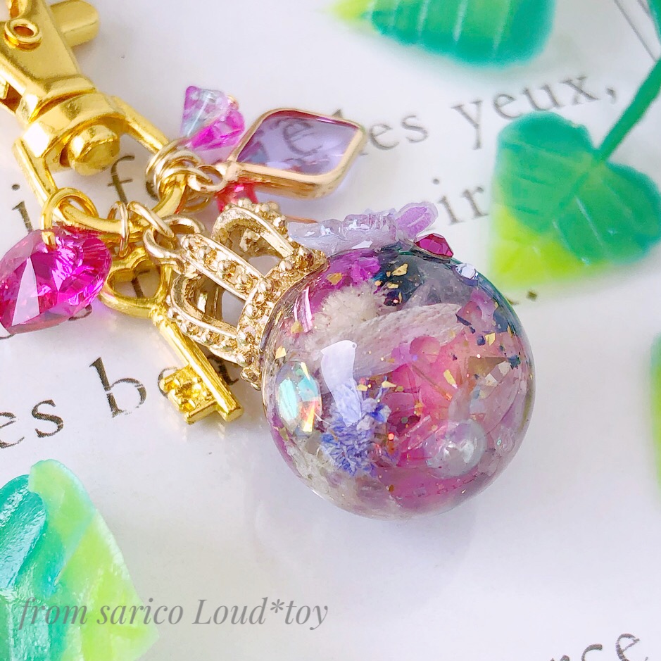 butterfly×flower ballチャームの画像3