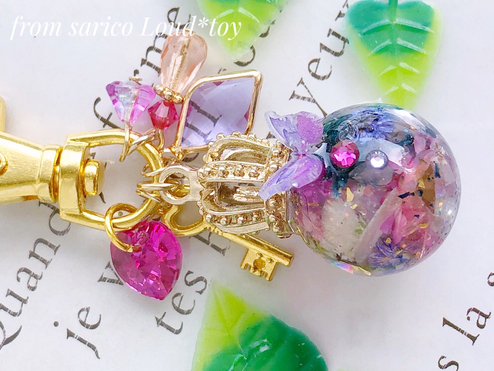 butterfly×flower ballチャームの画像4