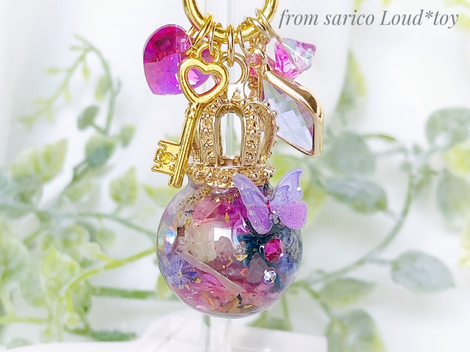 butterfly×flower ballチャームの画像5