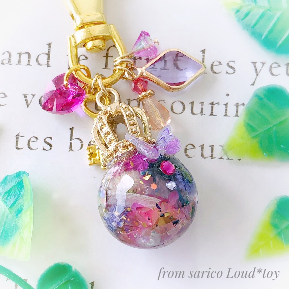 butterfly×flower ballチャームの画像6