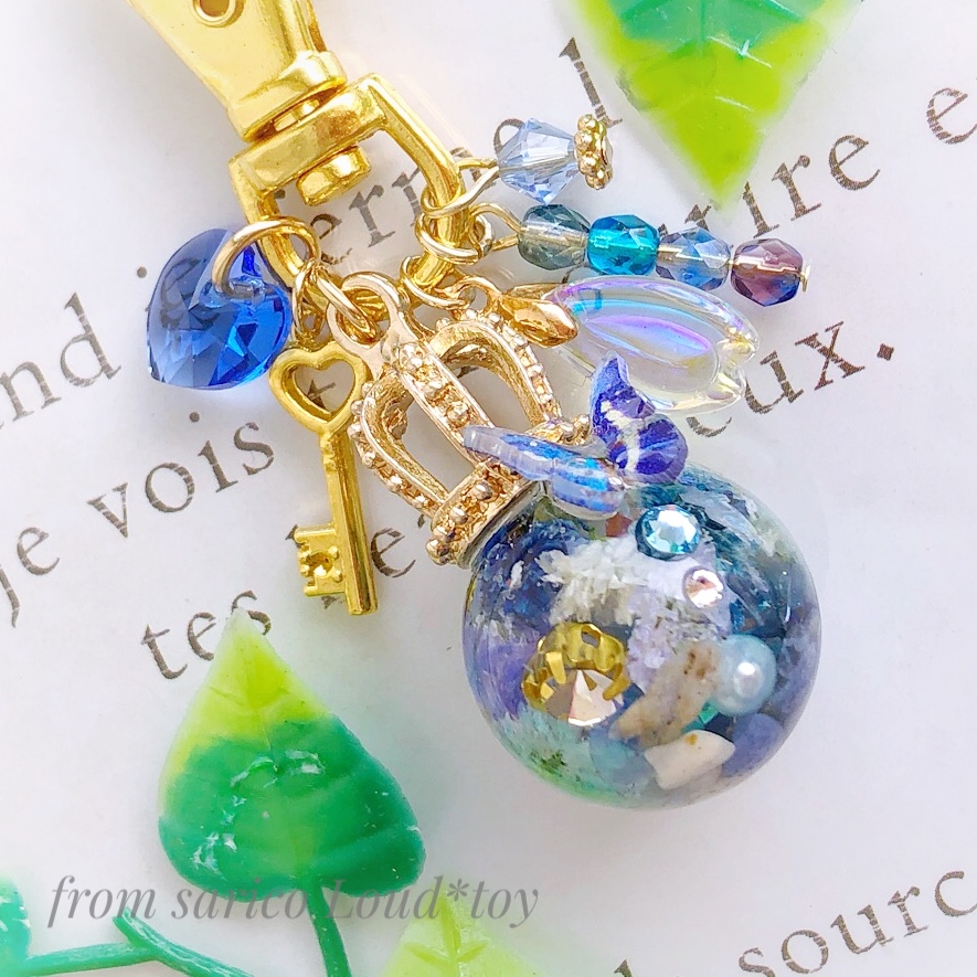 butterfly×flower ballチャームの画像5