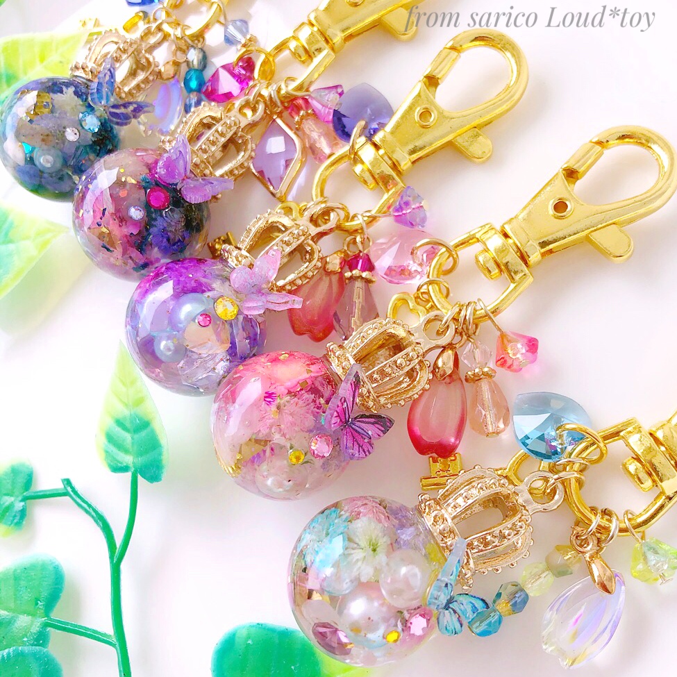 butterfly×flower ballチャームの画像6