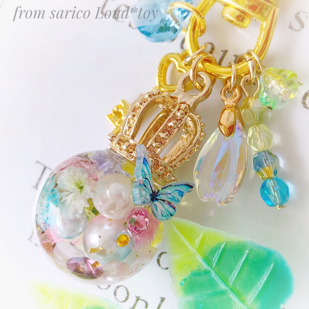 butterfly×flower ballチャームの画像2