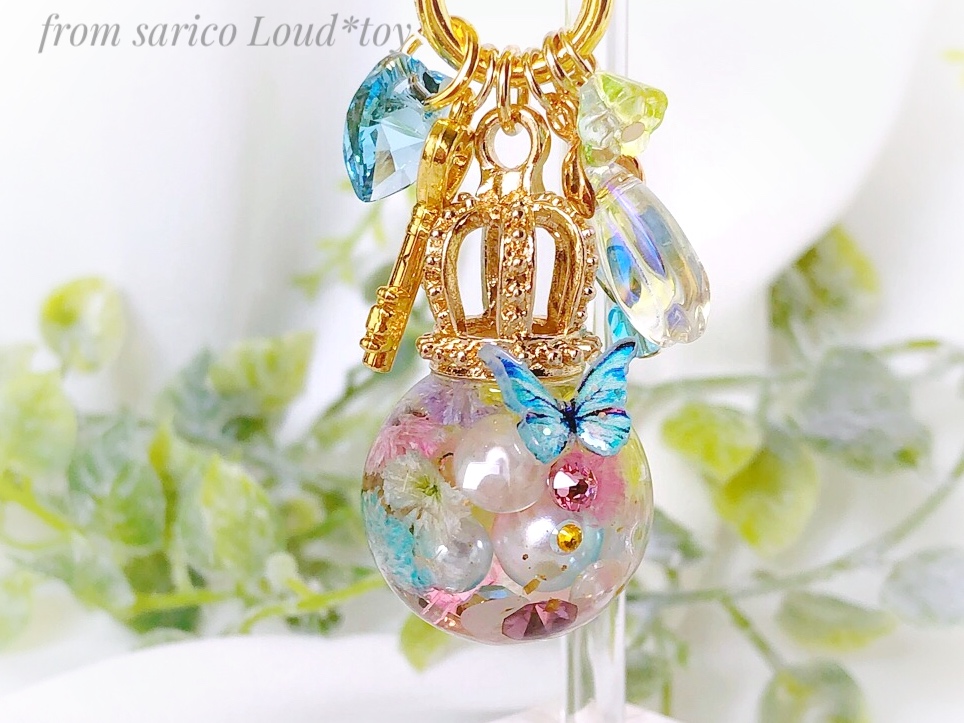 butterfly×flower ballチャームの画像4