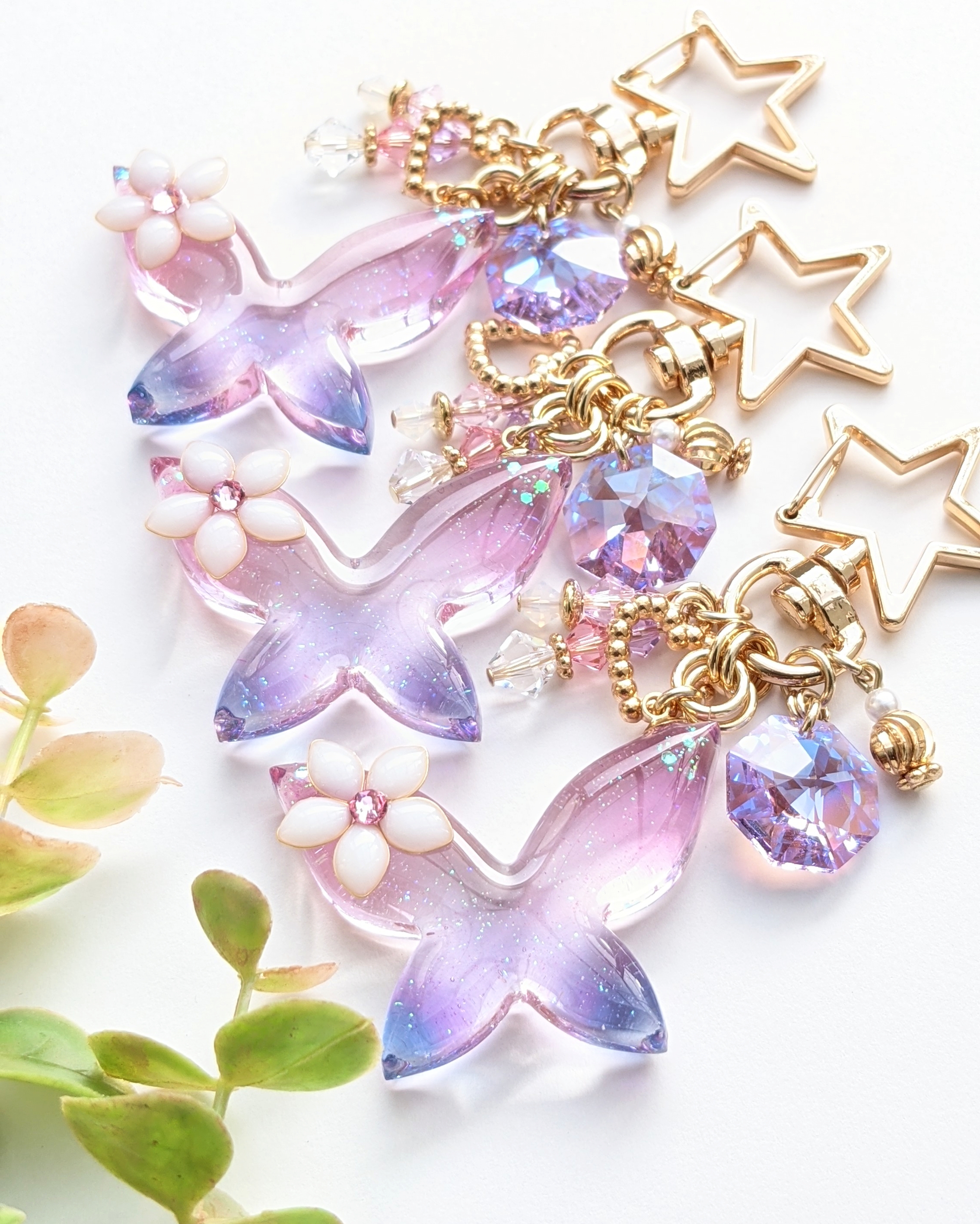 花と蝶のキーホルダー🌼Aの画像3