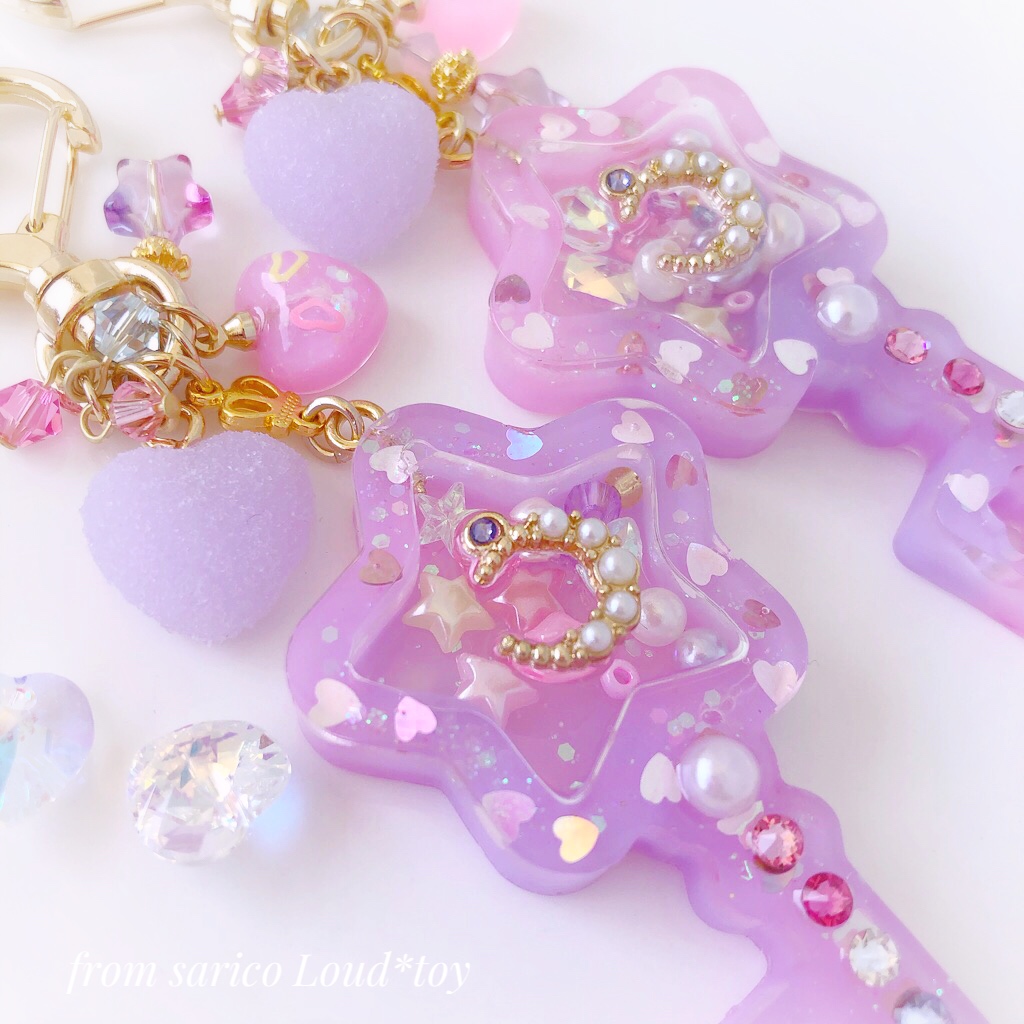 シャカシャカ星鍵チャーム⭐︎heart purpleの画像3