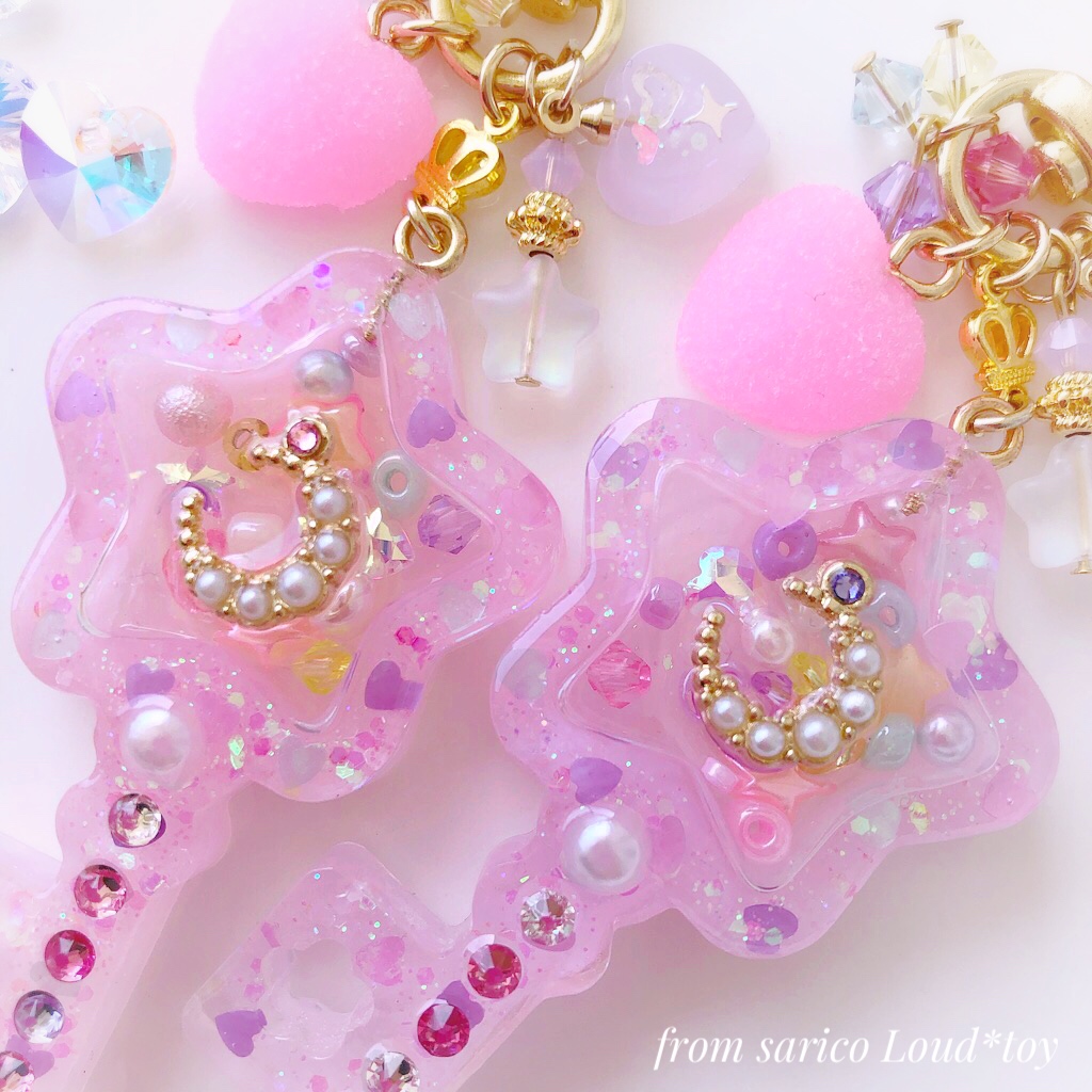 シャカシャカ星鍵チャーム⭐︎heart pinkの画像3
