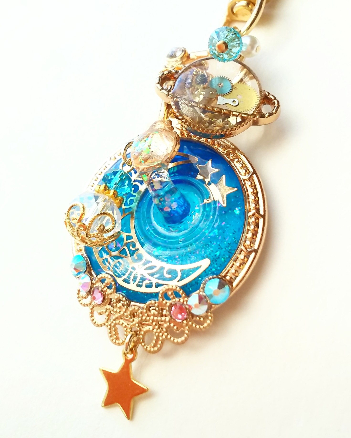 夜空の懐中時計キーホルダーの画像2