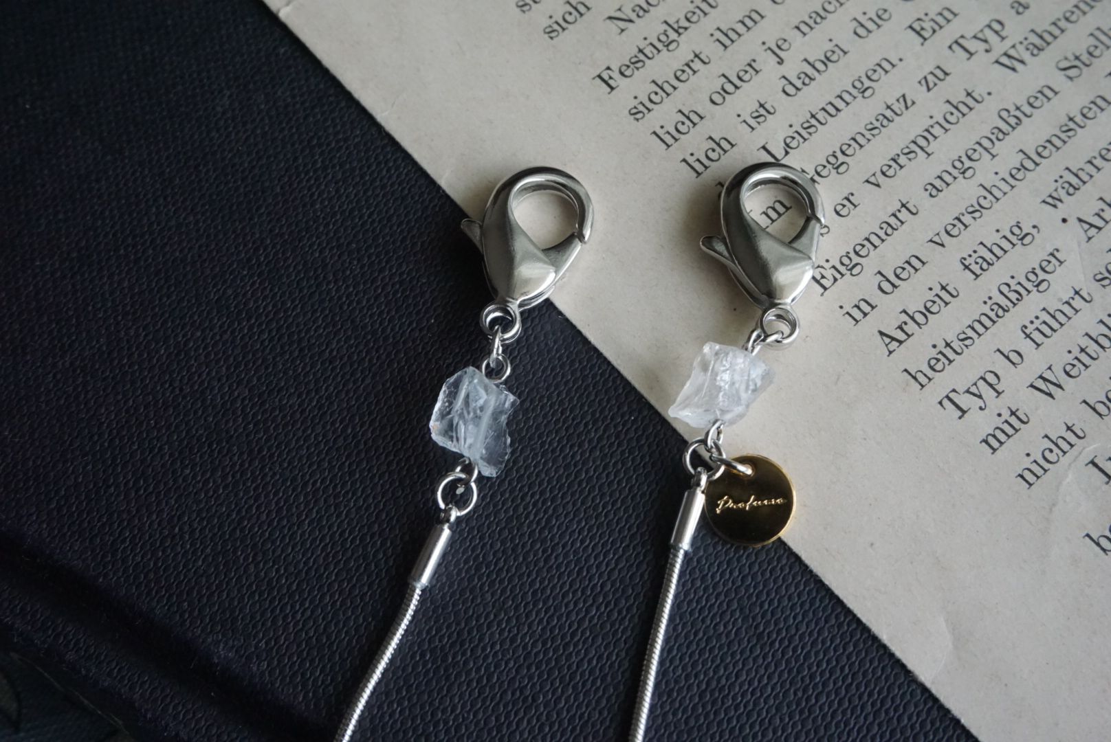 ラフカット天然石 マスクチェーン(シルバー×水晶)の画像2