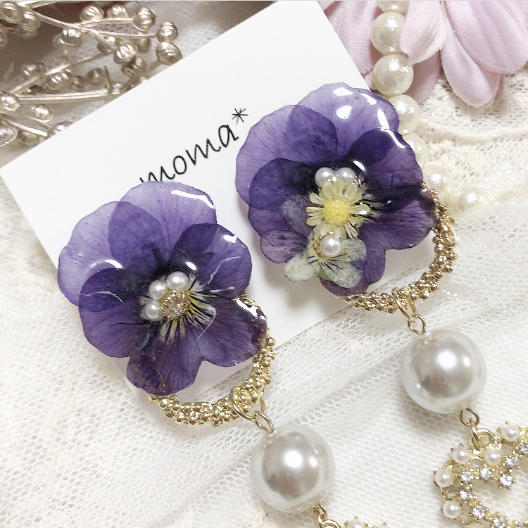 パープルビオラキラキラハートの画像2