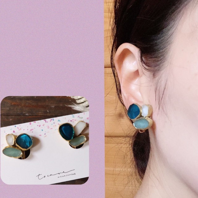 3色小粒イヤリングの画像3