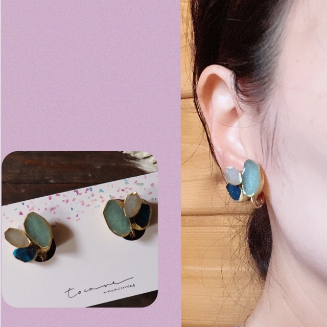 3色小粒イヤリングの画像4