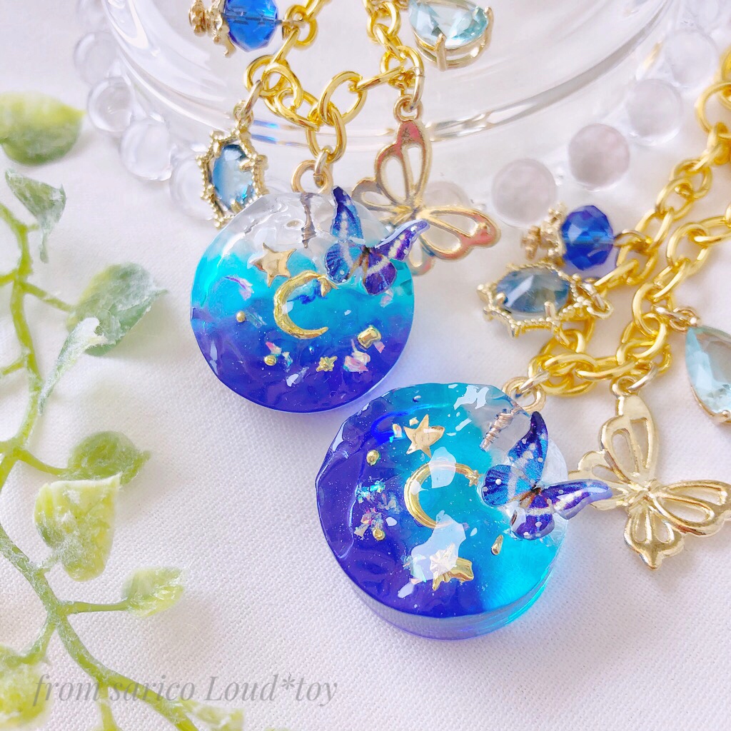 水面の蝶🦋バッグチャーム　blueの画像4