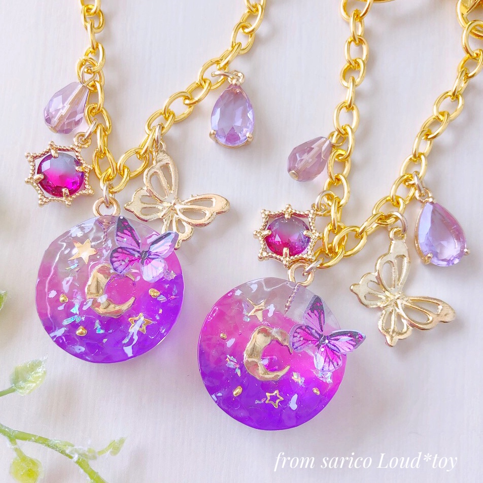 水面の蝶🦋バッグチャーム　purpleの画像3