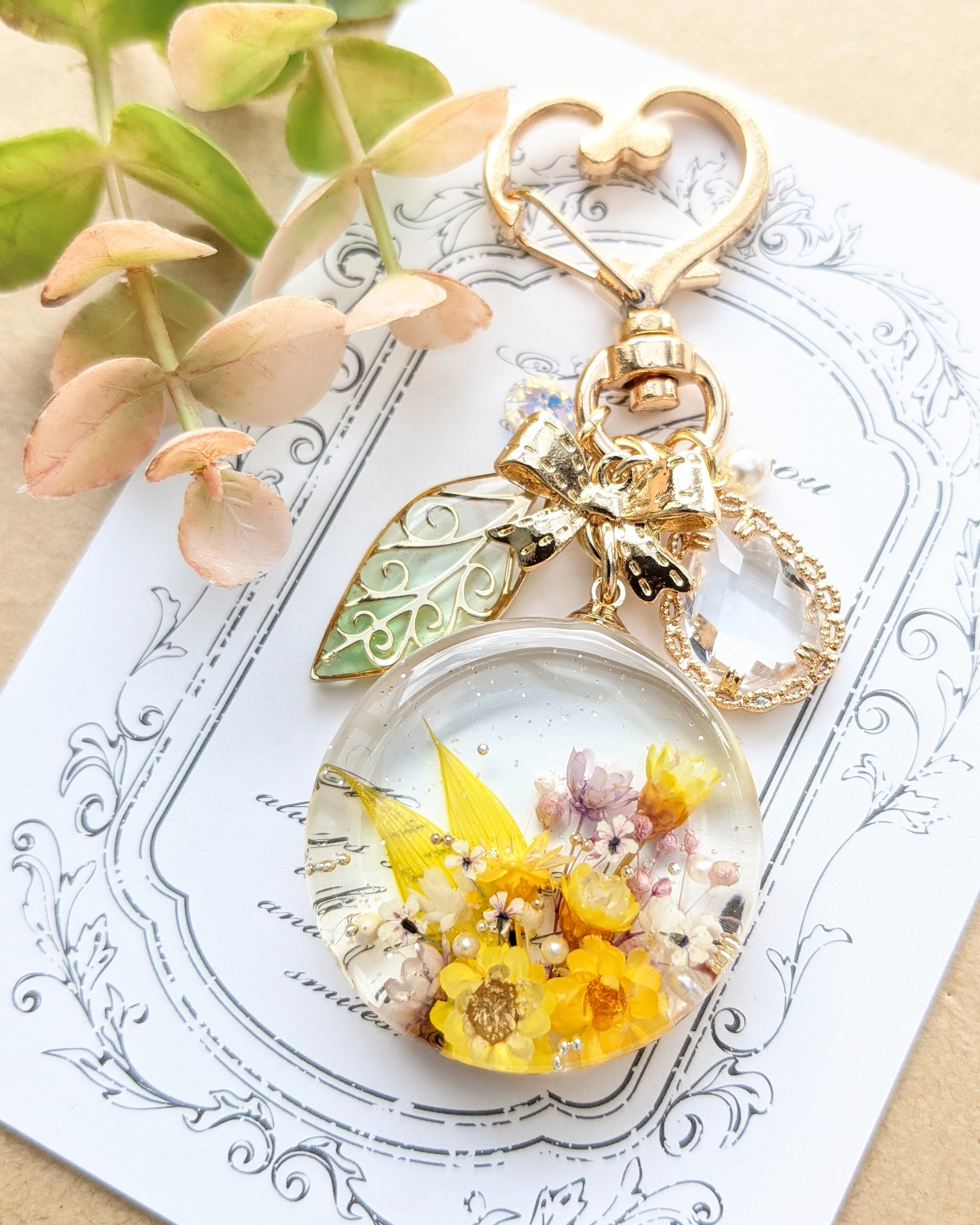 お花とリーフのキーホルダー🌼🌿の画像2